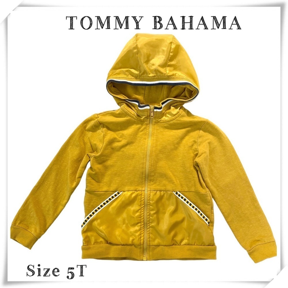 TOMMY Bahama Kids Jersey ZIP up Hoodie in Yellow Size T5